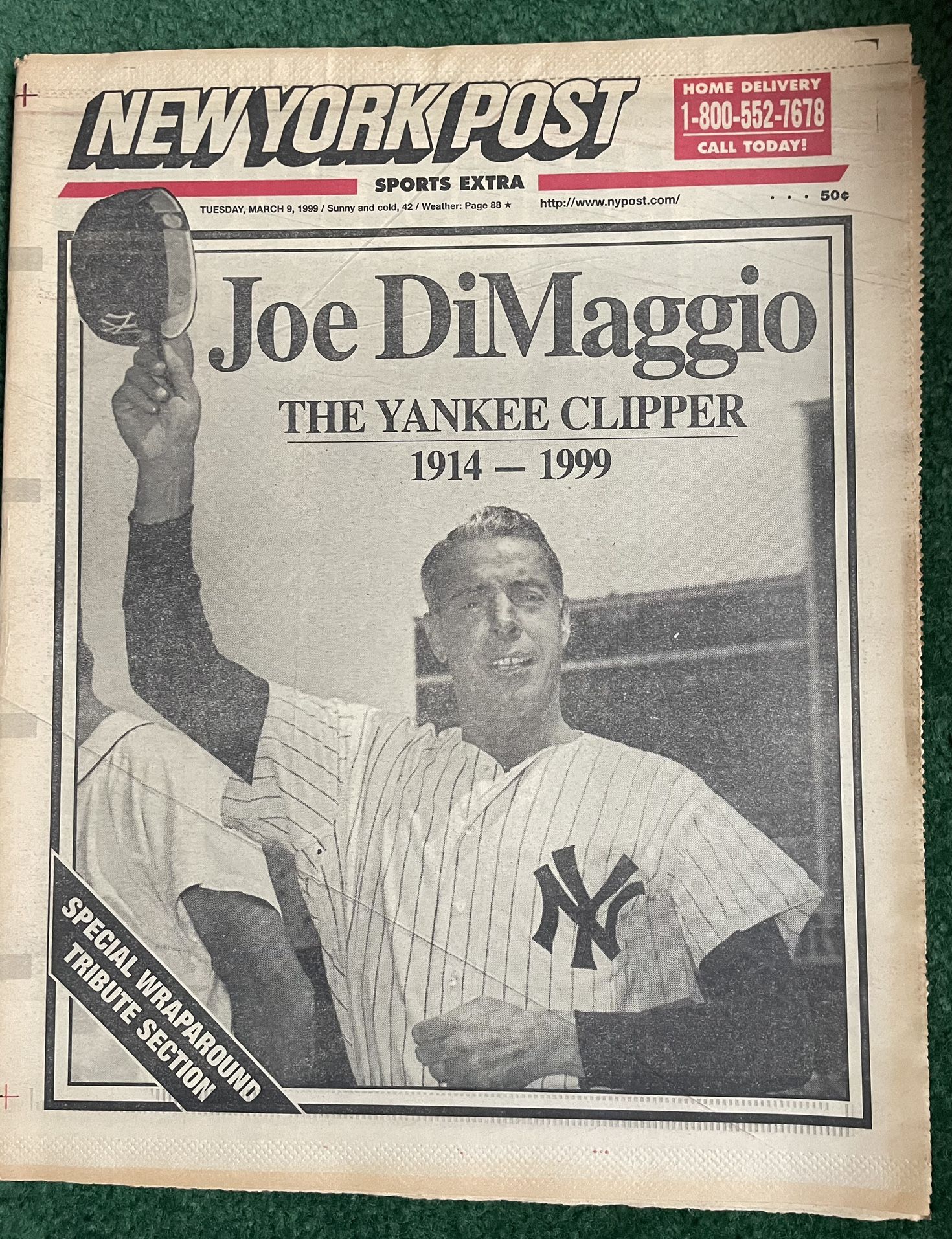 NY Post - DiMaggio Dies