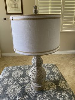Wood base table lamp