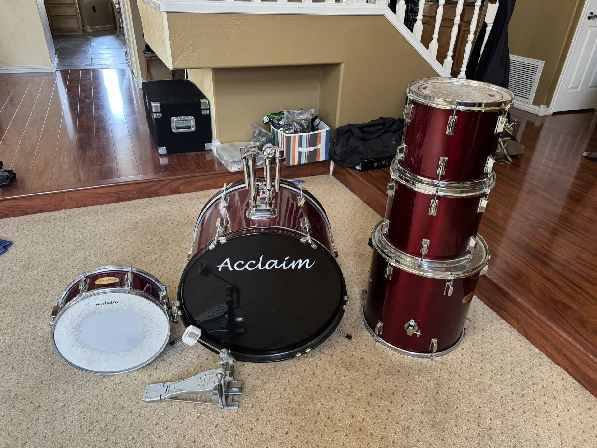 Ruby Red 5 pice Acclaim Drum Kit