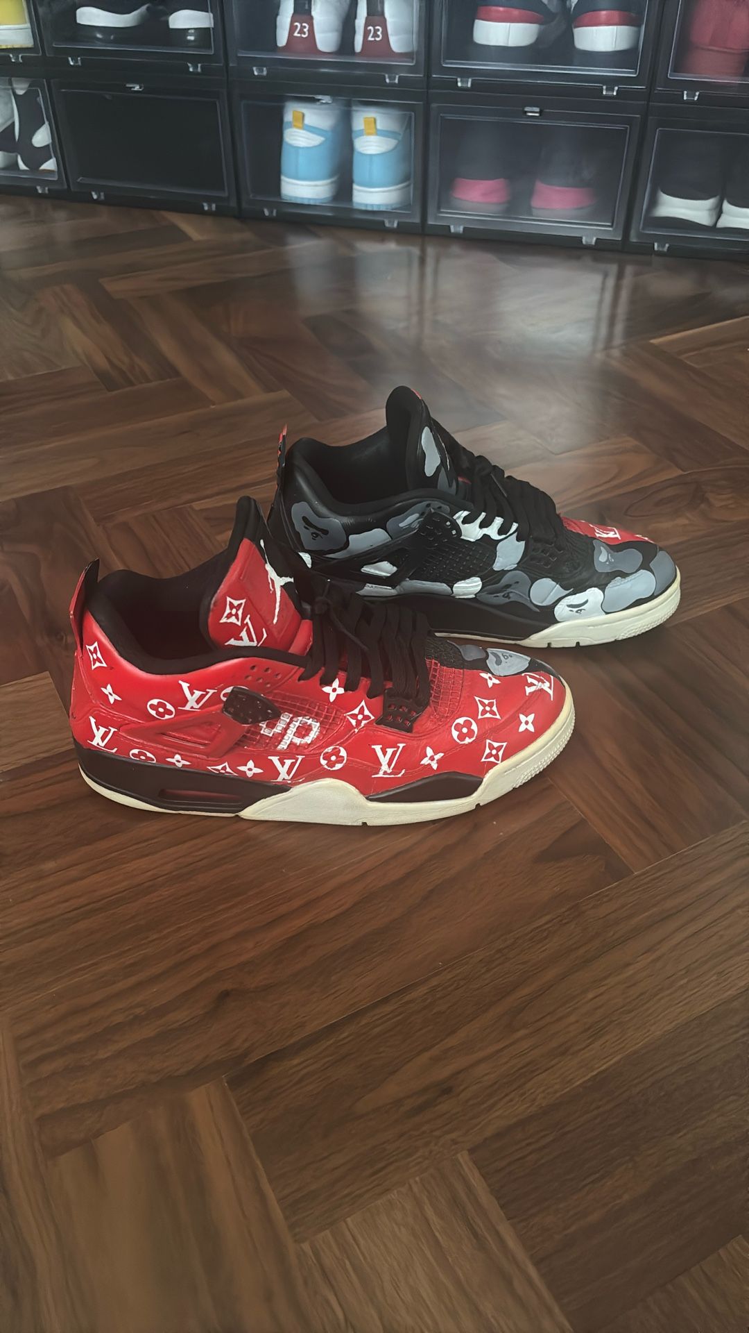 Air Jordan 4 - Custom Bape x LV Supreme