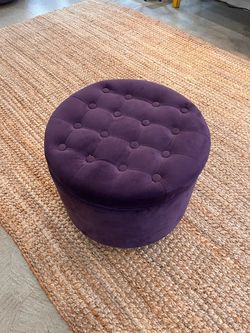 Purple Tufted Ottoman w/ Storage