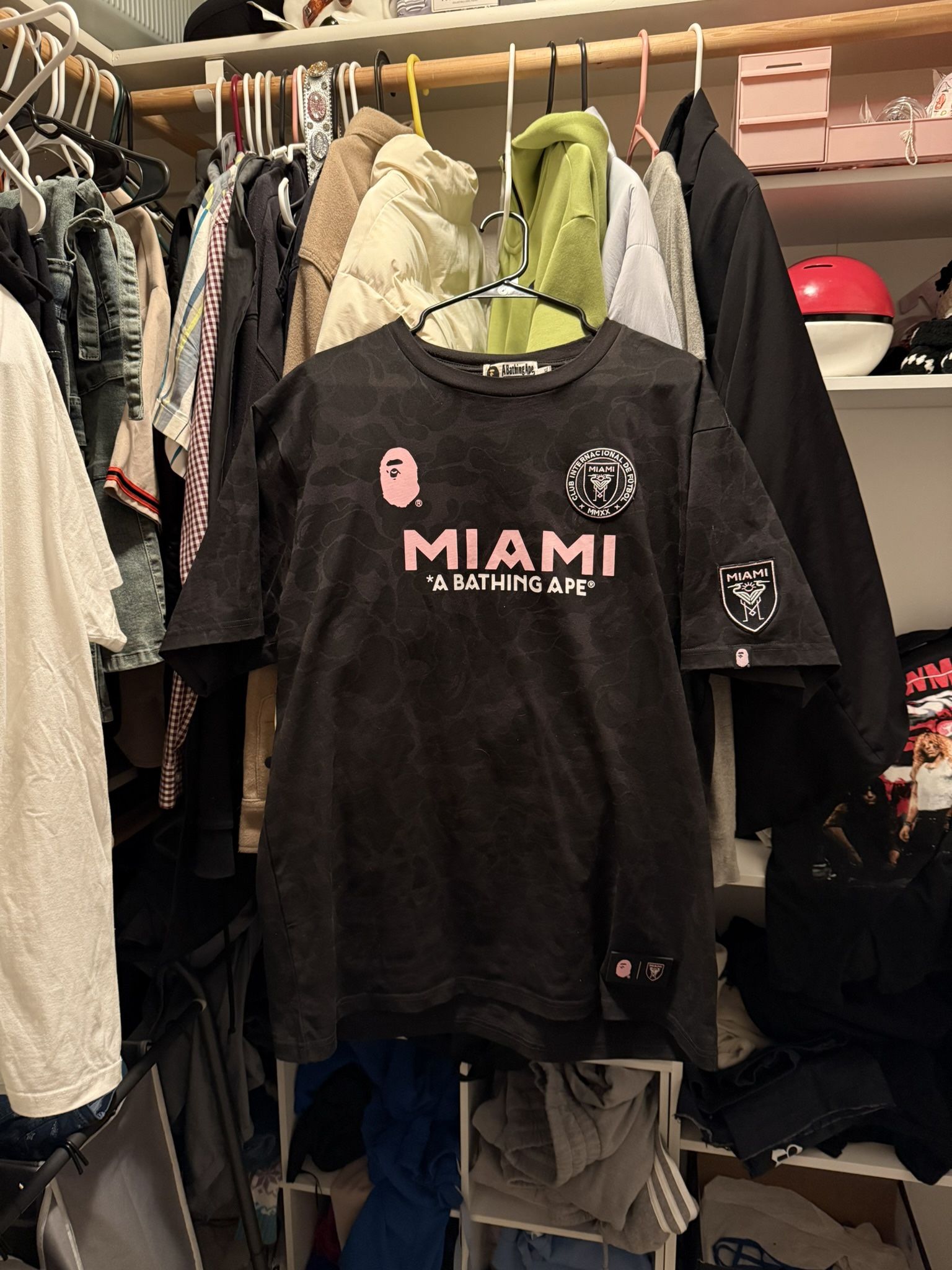BAPE x Inter Miami CF Camo Tee 'Black’ XXL