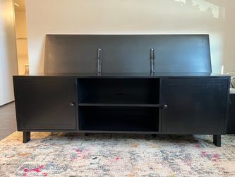 Pottery Barn Studio 67.5” Black Wood Media Console / TV Stand