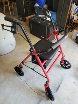Rolling Mobility Walker Rollator-Red