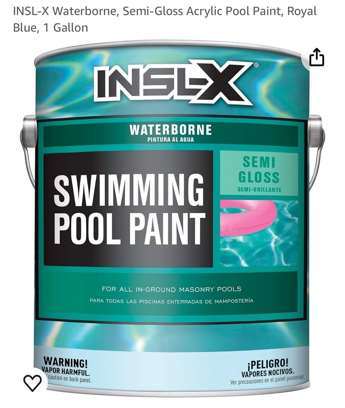 INSL-X Waterborne Swimming Pool Paint Royal Blue WR-1024 New