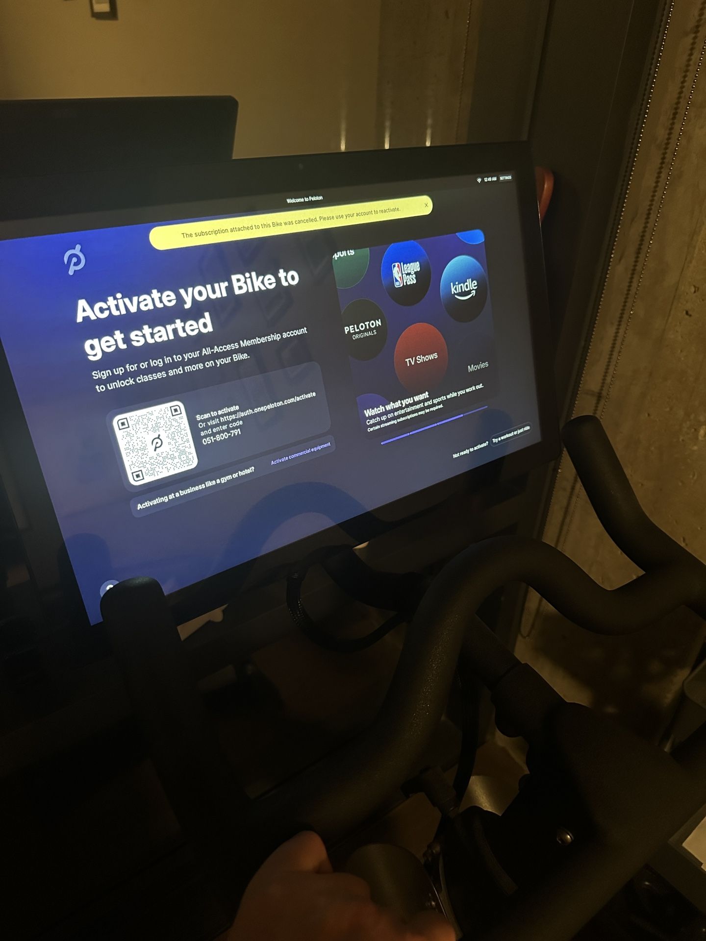 Peloton Bike With Weights/Tools & Shoes