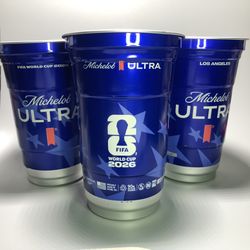 FIFA World Cup 2026 Souvenir Aluminum Beer NEW  Cups- Lot Of 3