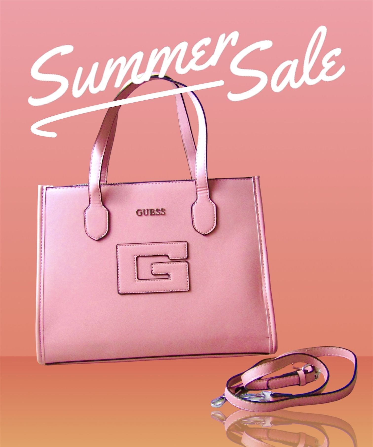 Guess Pink Faux leather Handbag Tote