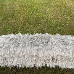 Silver, Simmering Shag Throw Pillow