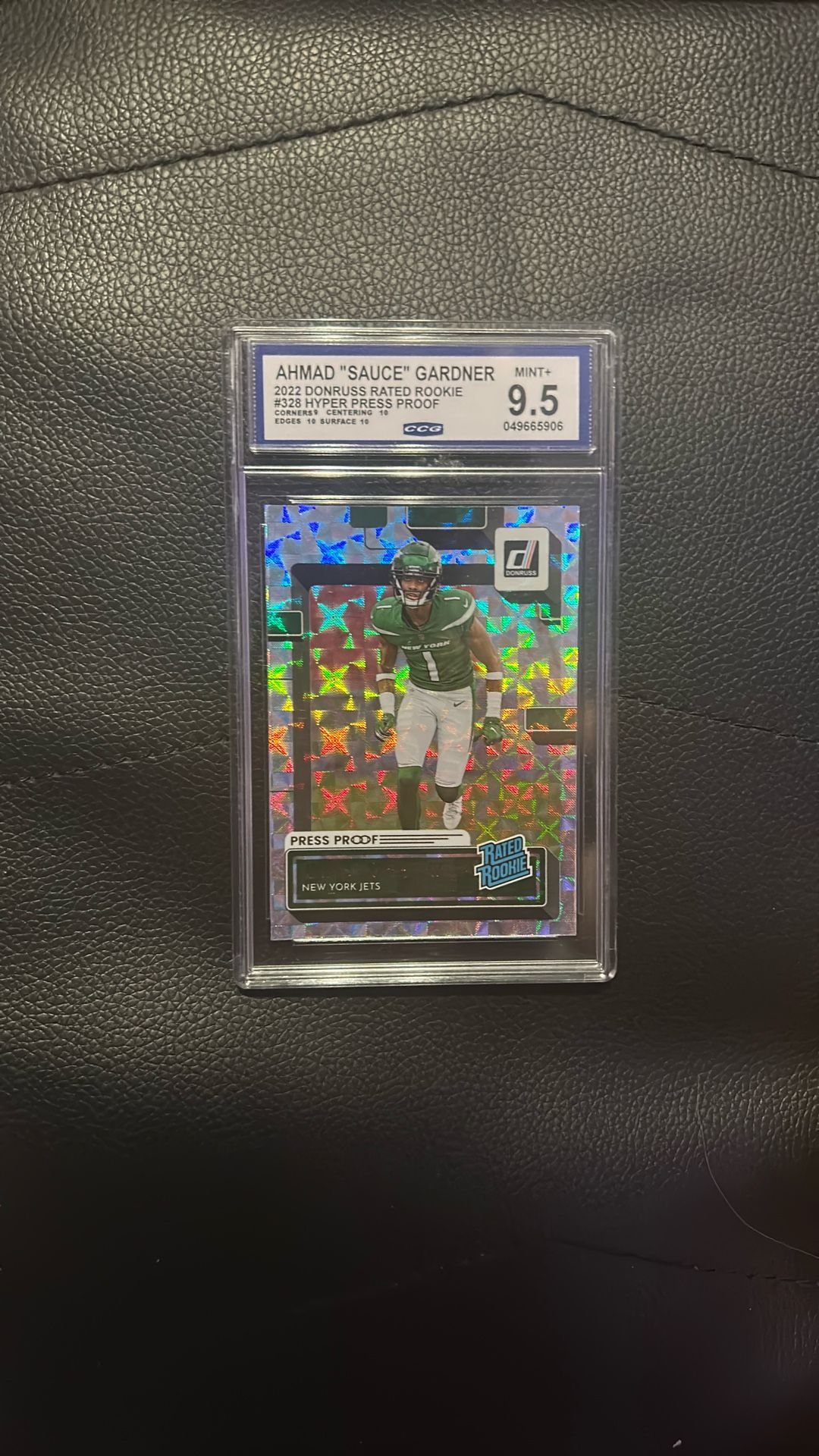 Sauce Gardner press proof rated rookie CCG rated 9.5