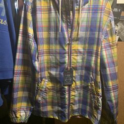 Men’s Original Waterproof Vintage plaid Hoody Coat Zipper Large New W/ Tags