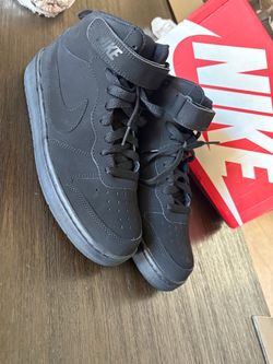 7Y nike court borough mid 2 black suede