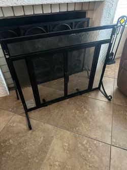 Fireplace Screen Metal and Glass
