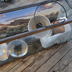 Fish Tank Plus Heat Lamps.