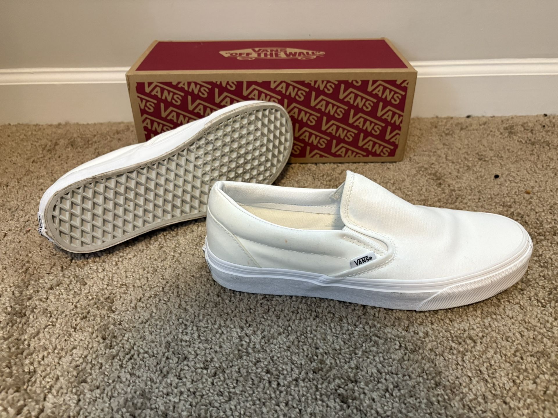White Vans Classic Slip-On