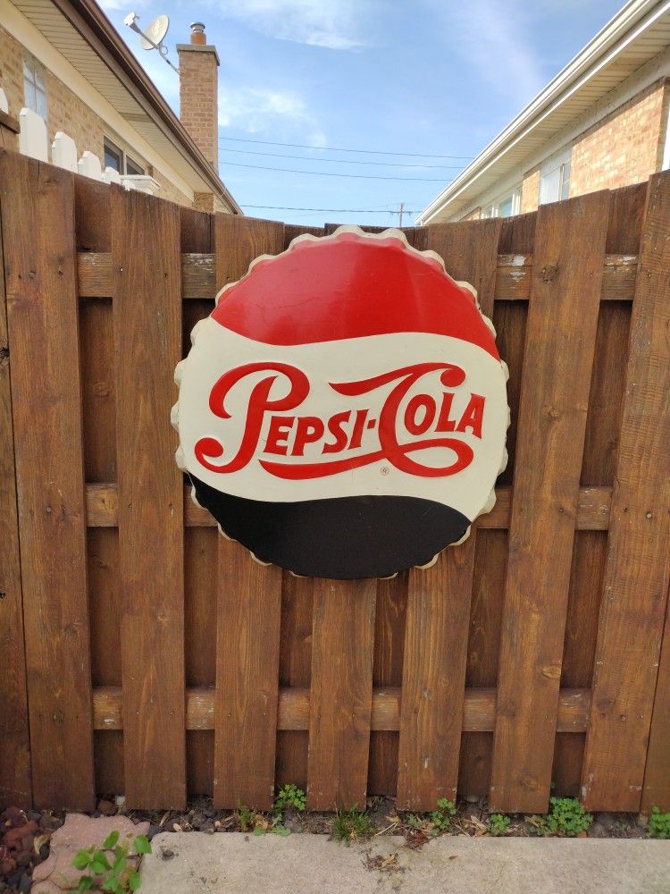 Vintage PepsiCo Bottle Cap Sign