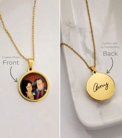 Customized Photo Pendant Necklace, Photo Necklace Gift For Her, Children's Photo Necklace, Memorial Gift, Christmas Gift For Mom, Mother's Day Gift, L