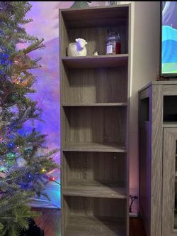 Grey Shelf 5 Tier Bookcase