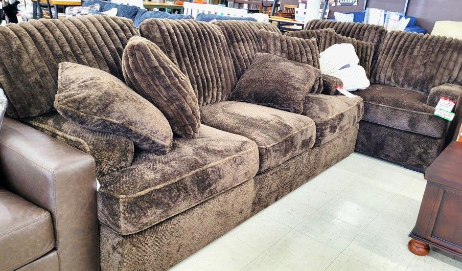 Corduroy Sofa and Loveseat Set