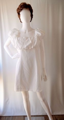 White Puff Sleeve Mini Dress