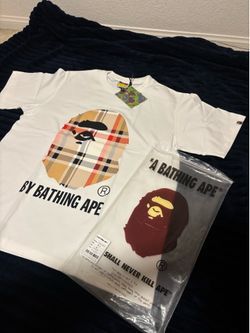 White Burberry X Bape (Tee shirt size M)