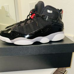 JORDAN 6 RINGS Men Black/Varsity Red-white