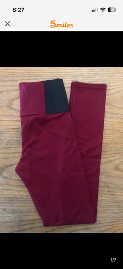 Woman’s Burgundy Red Soft Stretch Cotton Leggings Size S