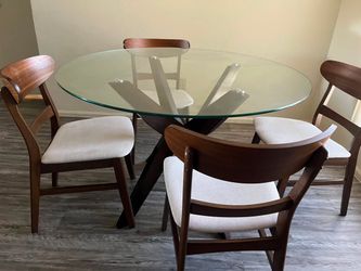 Glass Top Dining Table and 4 Chairs