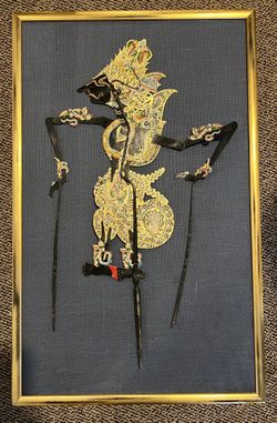 Krishna Wayang Kulit - Vintage Indonesian Flat  Shadow Puppet 