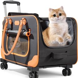 New in a sealed box Cat Carrier with Wheels, Pet Carrier with Wheels for Large Cats Small Dogs up to 38 LBS Large pet Carrier with Wheels, Rolling Car