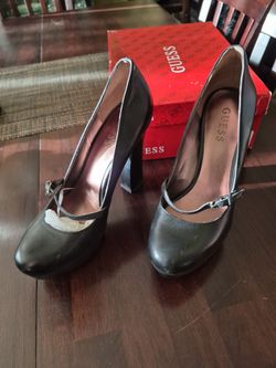 Guess leather high heels school girl Mary Jane's 7.5
