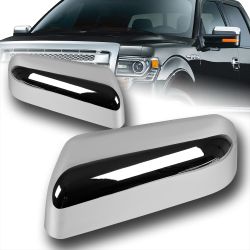 For 2009-2014 Ford F-150 ABS Mirror Chrome Side Top Half Overlays Mirror Cover -(2-MC-1708