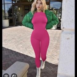 OQQ Ribbed Long Sleeve Jumpsuit 