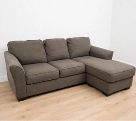 (FREE DELIVERY)Grey Fabric Sectional Sofa with Right-Facing Chaise