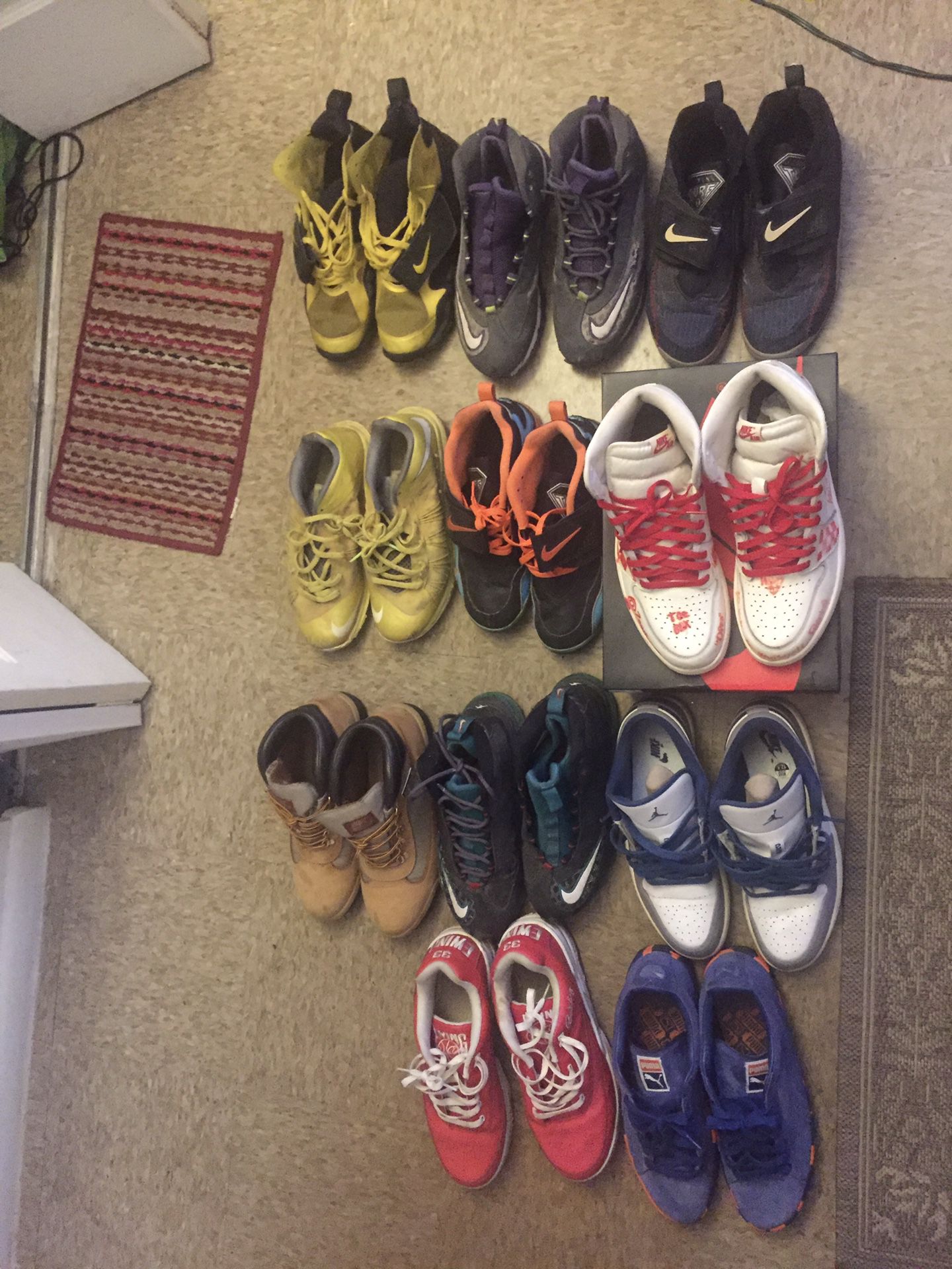 11 pairs of shoes for $40 Size 9.5-12.5(Men)
