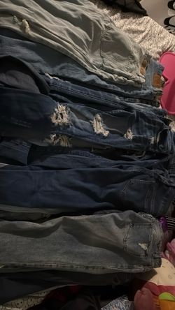 23 pairs of Levi, Hollister, American Eagle, , Old Navy, and Lucky jeans
