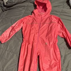 Hot  pink Drykids Rain Suit: Size 7-8