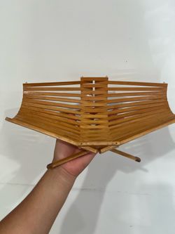 Vintage bamboo folding fruit basket