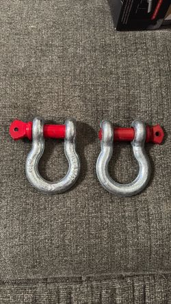2 Pack 3/4" D-Ring Shackle with 7/8" Screw Pin 41,887lbs