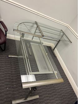 Tempered glass desk