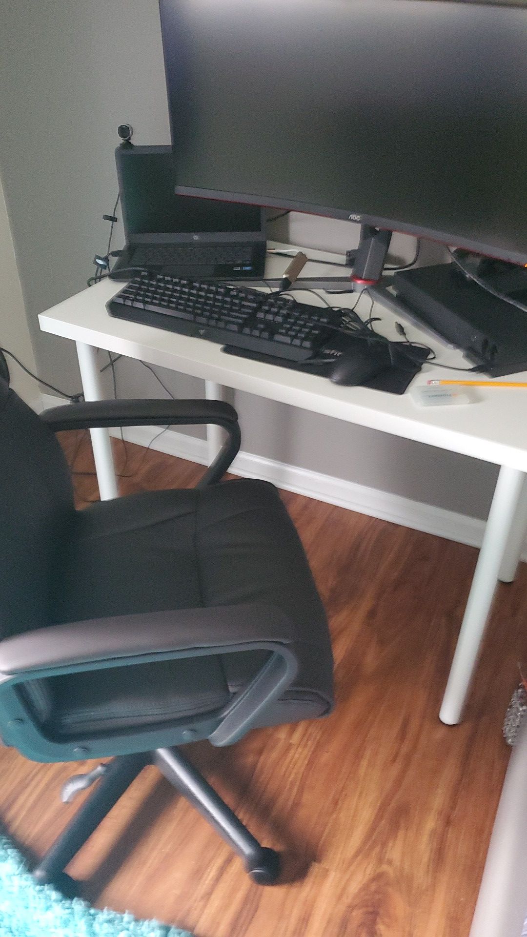 Desk and chair setup
