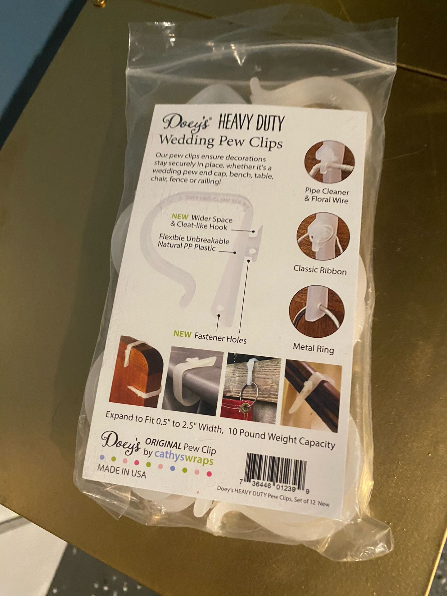 10 Wedding Pew Clips For Aisle Decorations 