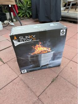 Slinky Stove Smokeless Fire Pit for Outdoor Wood-Burning 17 inch Collapsible Firepit stainless steel