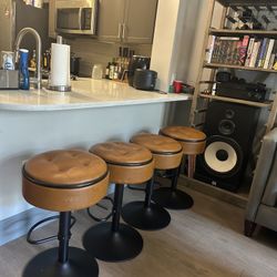 Leather Bar Stools 4 Piece