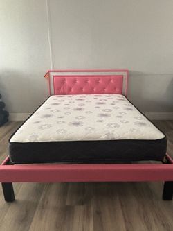Full size bed frame with mattress