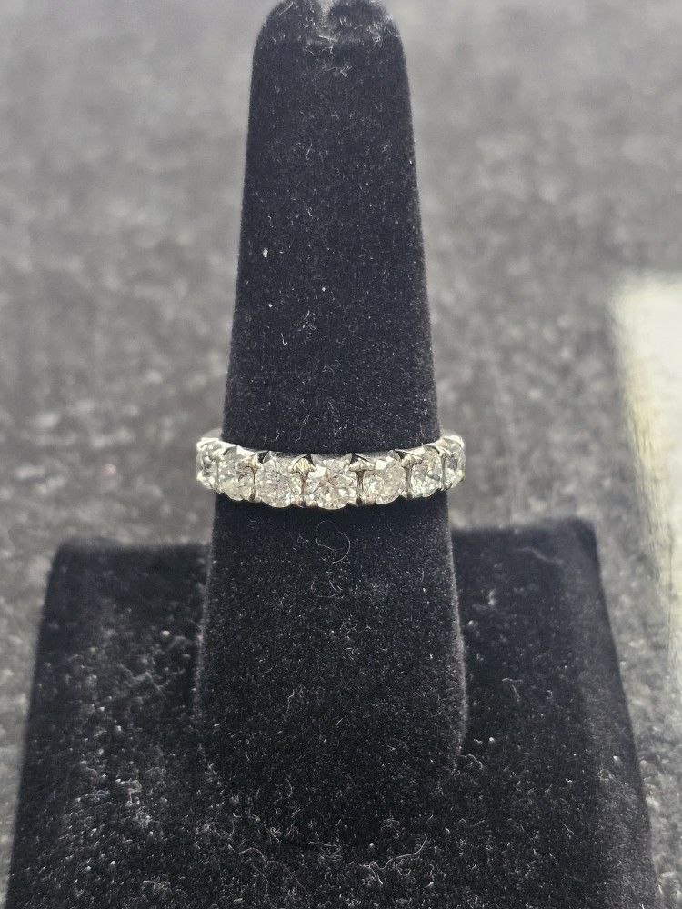 14kt WG Diamond Wedding Band. (C-5) SIZE 7.5 TDW: 1.40ct ASK FOR RYAN. #4(contact info removed)82401