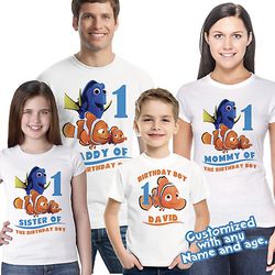 Finding Nemo personalized birthday shirts/ Camisas personalizadas de cumpleaños Nemo