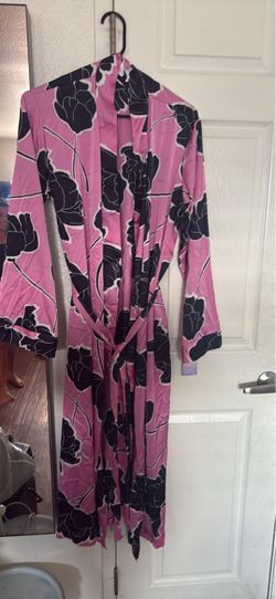 Pink Floral Print Wrap Robe