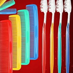 Mini Combs 4 Pc with Toothbrush 4 Pc Individually Packaged 8 Pk Travel Kit