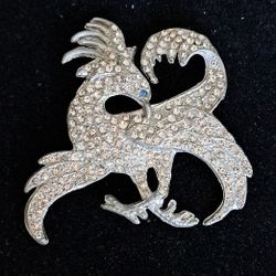 Vintage 30's Phoenix Bird Brooch, 3"